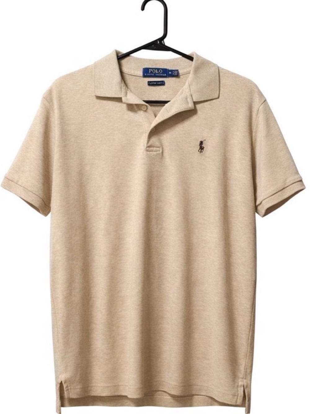 Ralph Lauren Men's Polo Shirt in Beige with Embroidered Logo